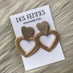 NWT Gold Heart Earrings